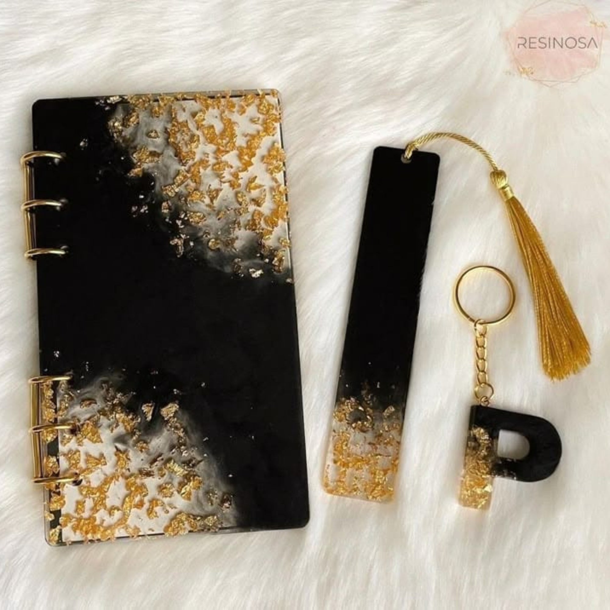 Amethyst Marble Resin Journal & Pen Set