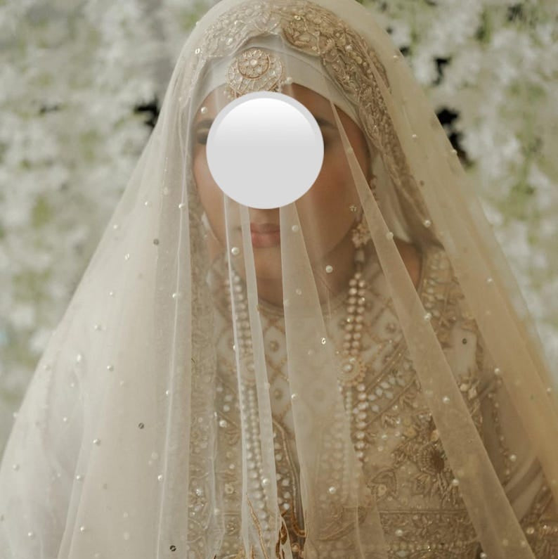 Zari Writing Nikah Dupatta, qubool hai, veil, Scarf, bridal dupatta, Name, Design, Language can be customized