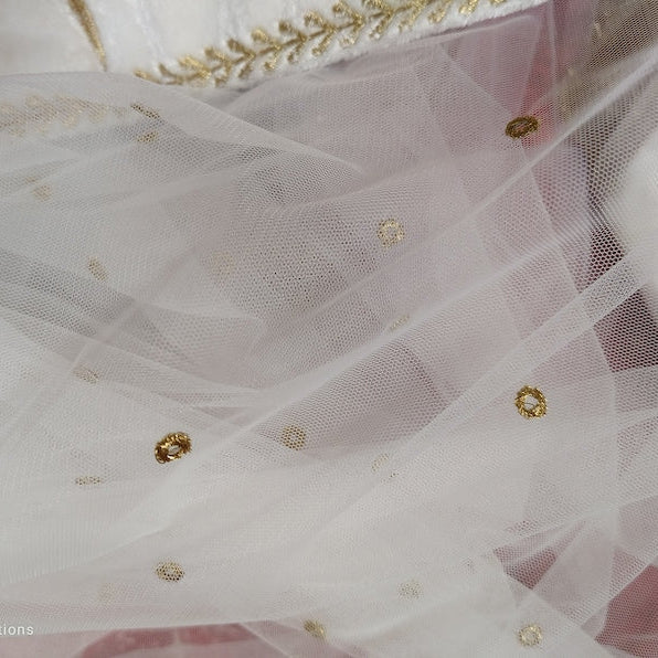 White with Rose gold writing Wedding Dupatta/veil/scarf/Arabic bridal wear/ Urdu writing/Zari writing/Qabool Hai(one side only)