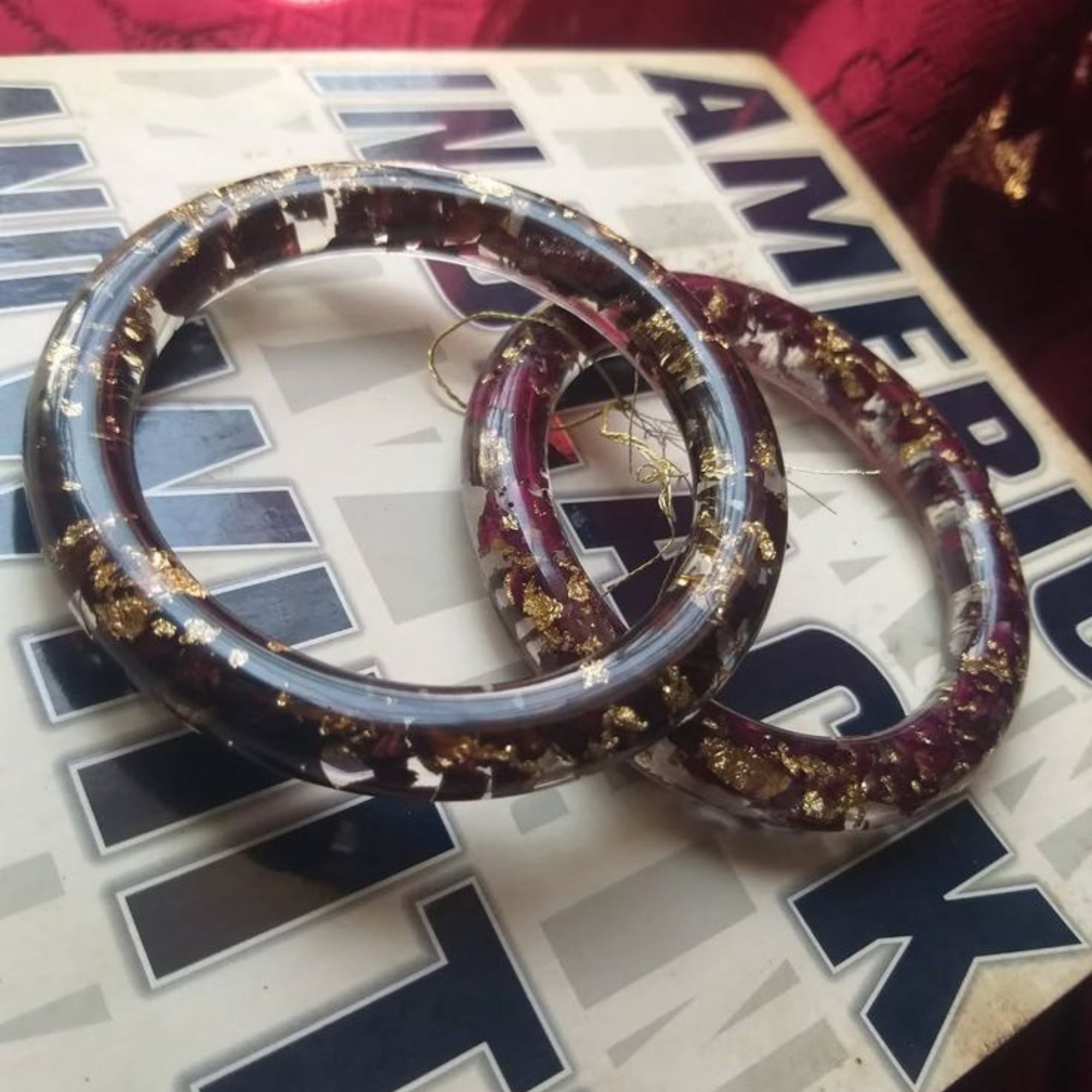Eternal Bloom Resin Bangle Set
