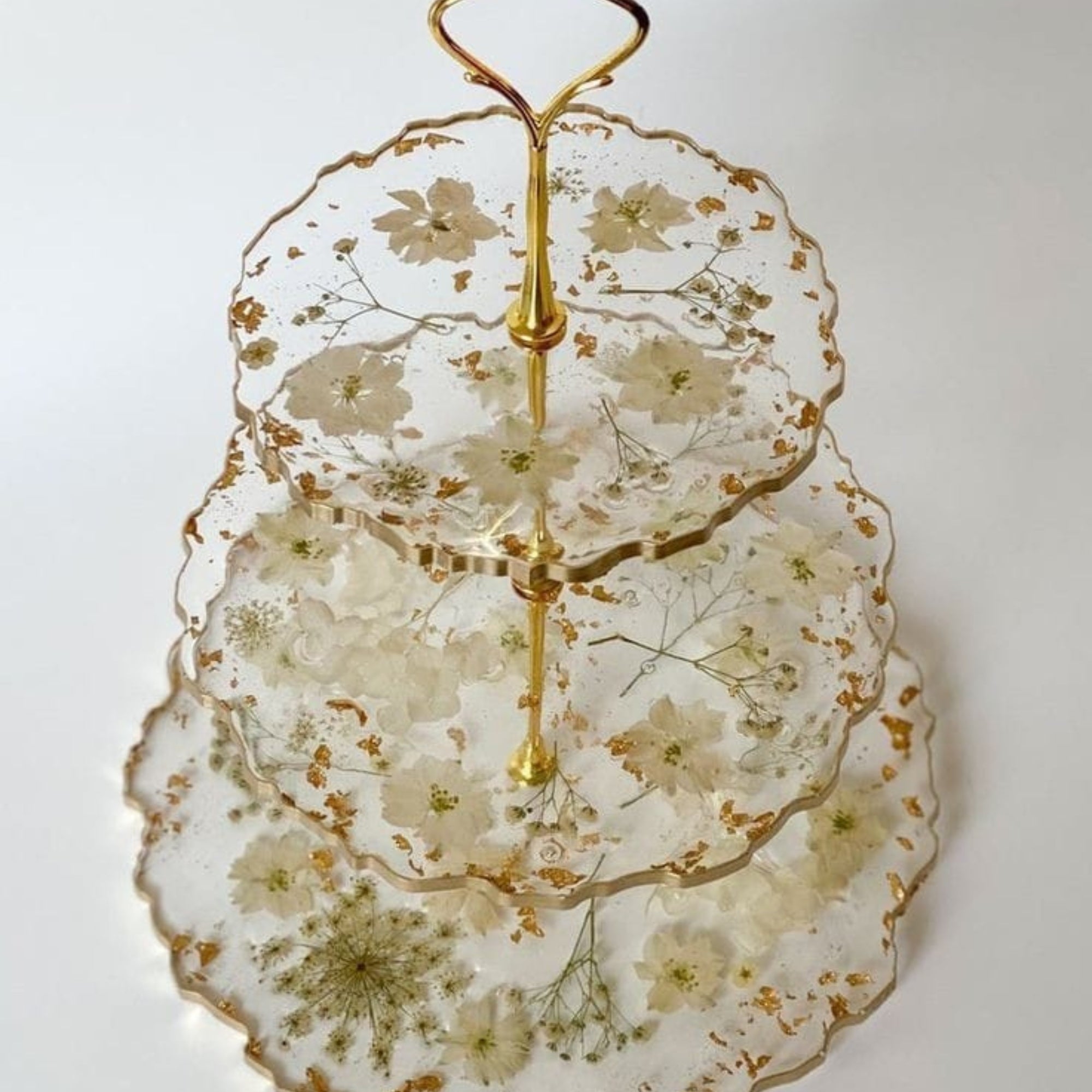 Ivory & Gold Three-Tier Dessert Stand