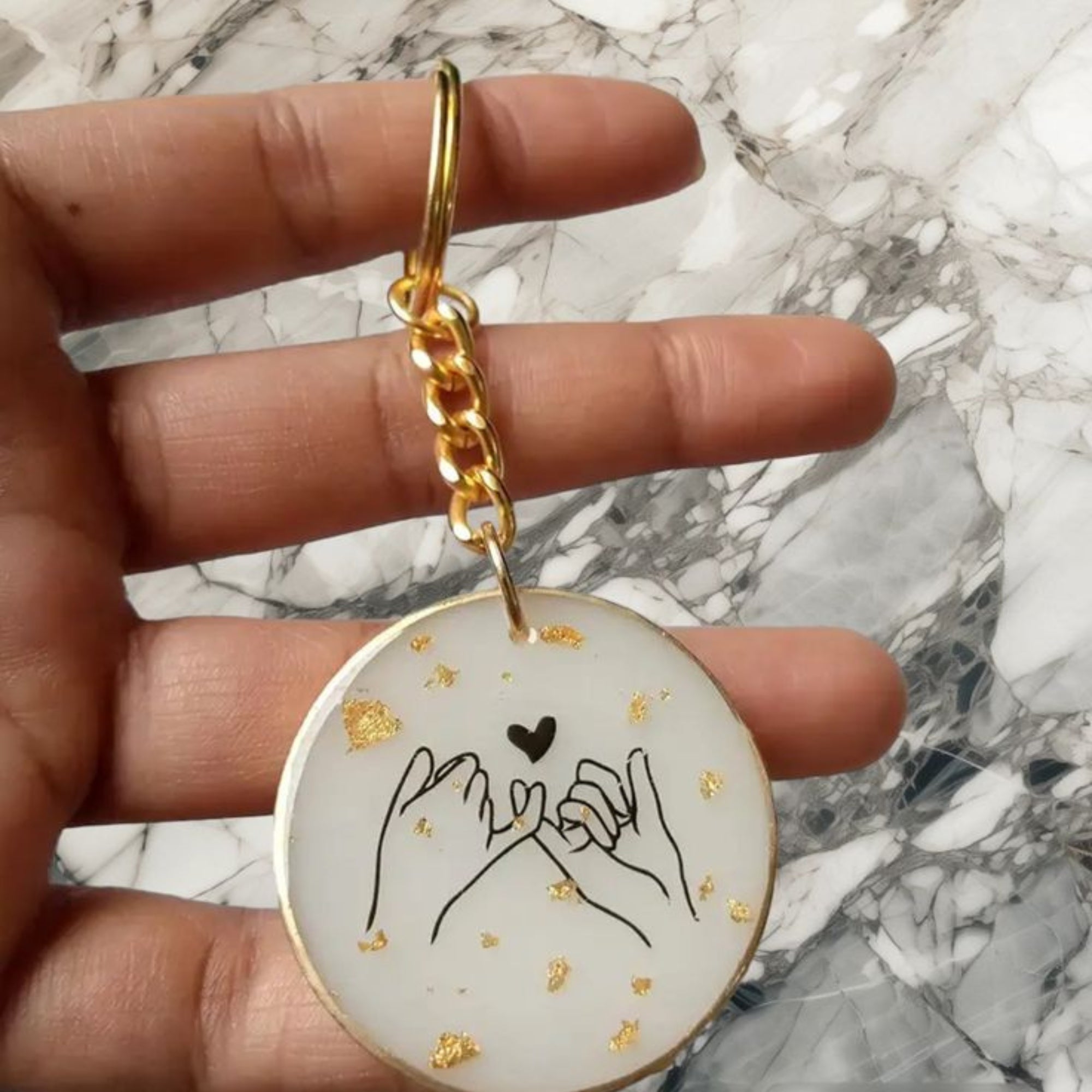 Pinky Promise Resin Keychain