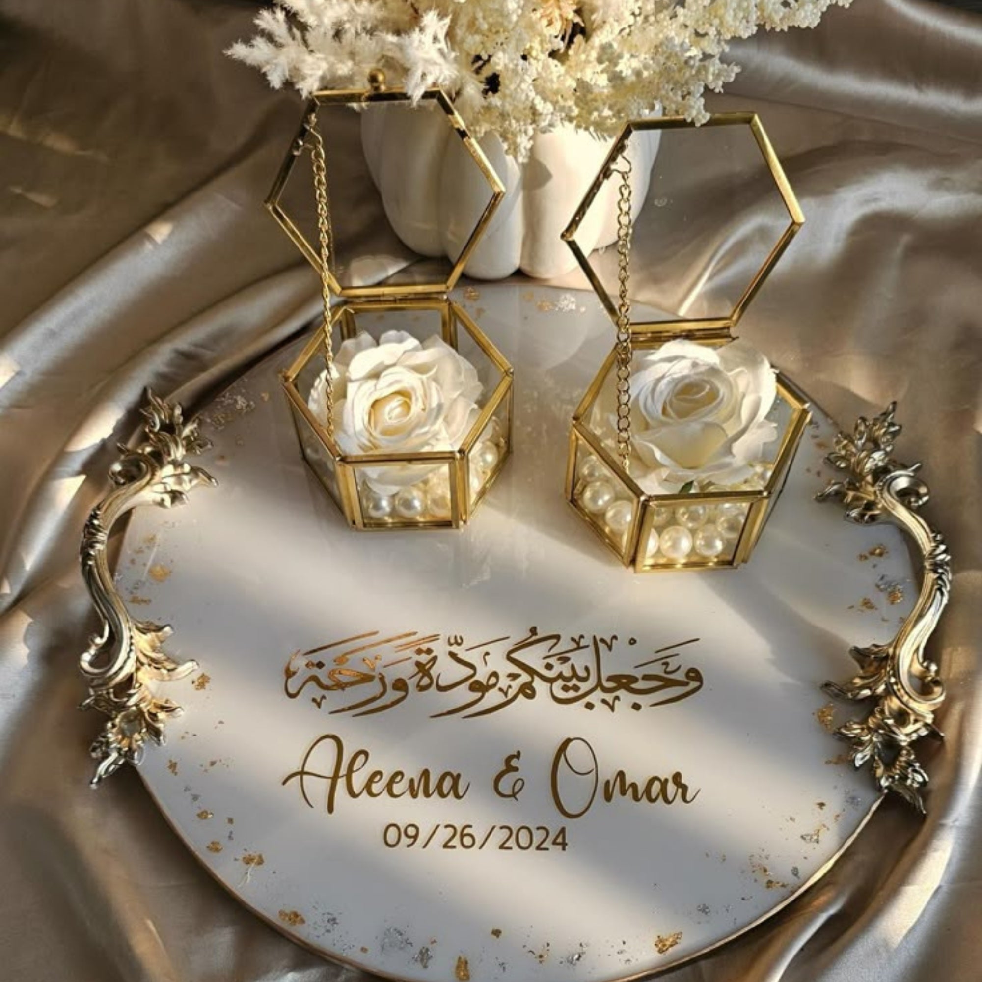 Bespoke Wedding & Engagement Resin Ring Ceremony Tray Set