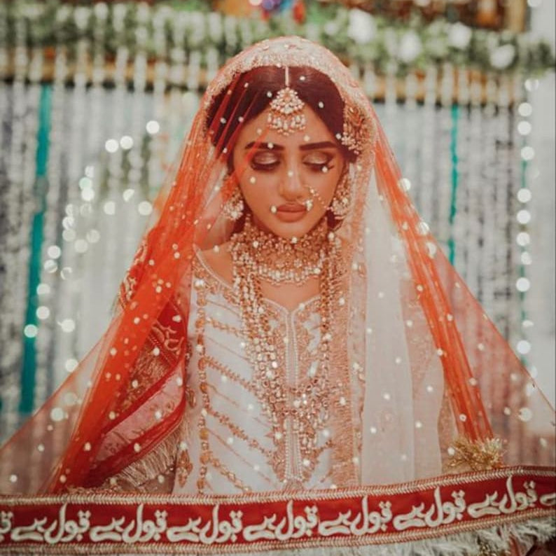 Qabool Hai Wedding Dupatta Embroidered Fringed Net Dupatta Wedding for woman,